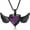 Black, variant on Purple Heart Crystal Wing Cremation Locket Necklace for Ashes Urn Jewelry for Women