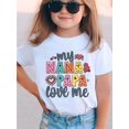 thumbnail image 1 of NANA PAPA LOVE ME, camiseta de manga corta moderna para niñas, estampado elegante y chic, conjuntos casuales y cómodos para verano, ideal como regalo., 1 of 5