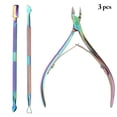 thumbnail image 2 of 3PCS Cuticle Remover Kit Stainless Steel Cuticle Trimmer Nail Cleaner Tool, 2 of 8