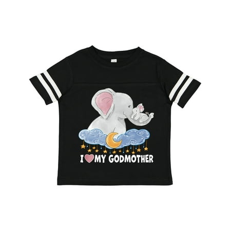 

Inktastic I Love My Godmother Cute Elephants with Moon and Stars Gift Toddler Boy or Toddler Girl T-Shirt