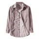 thumbnail image 1 of Camisas Para Hombre Manga Larga Camisa Casual Solid Color Corduroy Long Camisa de solapa de manga Casual Lapel Long Camisa sólida de color sólido (Pink, XL), 1 of 7