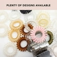 thumbnail image 3 of Kitsch Spiral Hair Ties, Coiled Hair Ties, Phone Cord Ponytail Holder - 4pcs, Transparent, 3 of 16