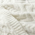 thumbnail image 3 of Phantoscope Christmas Cable Knit Throw Blanket Sherpa Twin Blanket, 51"x 63", Off White, 1 Pack, 3 of 3