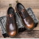 thumbnail image 3 of Zapatos de hombre, zapatos para exteriores, tecnología de color frotado a mano, zapatos de hombre de cuero de vaca, suela de material transparente, zapatos de hombre con cordones, 3 of 5