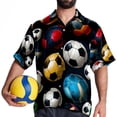 thumbnail image 4 of Football Men's Short Sleeve Beach Button Down Casual Printed Summer Shirts - Unisex, 4 of 6