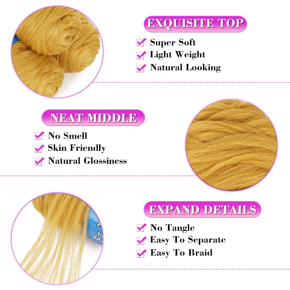 Kiibsot 1/4/8 Rolls 100% Brazilian Wool Hair Acrylic Yarn for African Braids/Senegalese Twist/Faux Locs/Wraps