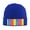 Blue, variant on Abstract Striped Rainbow Beanie Hat Men Women Warm Printed Cap Knit Beanies Hats Outdoor Winter Deep Heather