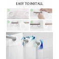 thumbnail image 5 of No Hook Shower Curtain with Snap in Liner, Farmhouse Style Blue Flowers Plants Leaves Watercolor Style Shower Curtains for Bathroom, Washable Shower Curtain Liner Set with Mesh Top Window, 60"x72", 5 of 6