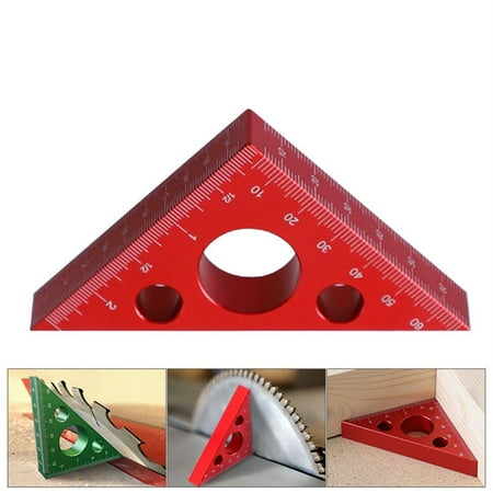 

Gobwell Clearance Deal! 45/90 Triangle Ruler Aluminum Alloy Frosted Right Angle Gauge Woodworking Drafting Triangles Protractor Measuring tool Manual equipment