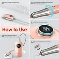 thumbnail image 3 of Delanie Brushless Nail Drill 35000 RPM Professional Rechargeable Portable Electric Nail File for Nail Tech, Rose Gold, 3 of 7