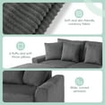 thumbnail image 6 of Harper & Bright Designs U-Shaped Sectional Sofa Set with Console and Cup Holders, 4-Seat Couch with Ottoman and Wide Seat, Corduroy Upholstered Sectional Sofe with USB Charger and Storage, Dark Gray, 6 of 15