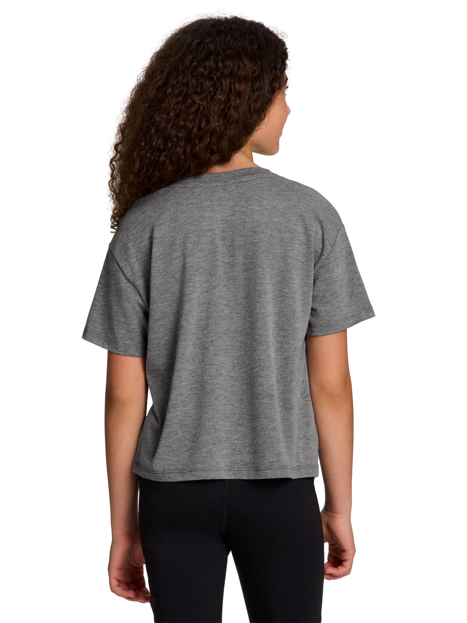 Reebok Girls Relay Slinky Jersey Cropped Short Sleeve T-Shirt, Sizes 4-18