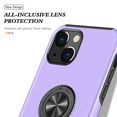 thumbnail image 3 of Allytech Hybrid Case for iPhone 15 Plus with 360° Rotatable Ring Kickstand, Soft TPU + Rugged PC, Screen Lens Protection Shockproof Anti-Fall Magnetic Car Mount Back Case - Purple, 3 of 7