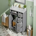 thumbnail image 2 of Kadyn Modern Bathroom Vanity,Bathroom Cabinet,36" Gray Modern Bathroom Vanity with Ceramic Sink, Soft Close Doors, 4 Drawers for Storage, 2 of 13