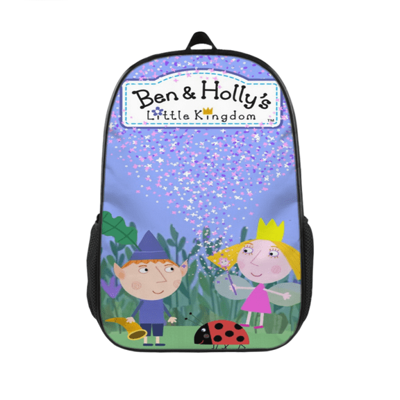 FSMYJJZY Durable Polyester Backpack, Ben and Holly Print Backpack with Adjustable Padded Straps and Side Storage Pockets