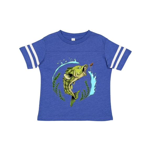 Inktastic Leaping Bass Fish Fishing Illustration Boys or Girls Toddler T-Shirt