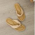 thumbnail image 5 of Penkiiy Women Platform Flip Flops for Women Soft Thong Sandals Summer Casual Lightweight Comfortable Flat Slippers Walking Shopping Gathering Vacation Flip Flops 39 Beige, 5 of 7