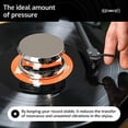 thumbnail image 5 of Hudson Hi-Fi BigBen Estabilizador de peso récord con almohadilla protectora de cuero – Peso de vinilo de 13 onzas – Estabilizador LP duradero y elegante – Se adapta a cualquier tocadiscos – Cromo, 5 of 5