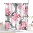 thumbnail image 2 of Pink Gray Flower Waterproof Shower Curtain, Peony Floral Spring Watercolor for Woman Rose Nature Abstract Modern Ombre Pretty Pack Hooks Polyester Fabric Bathroom Panels 60"W x 72"L (Pack of 1), 2 of 6