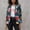 Black, variant on AOOCHASLIY Ladies Coat Clothes Women's Casual Graffiti Print Single Button Small Cardigan Wthout Pocket Coatt