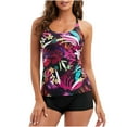 thumbnail image 2 of Traje de baño dividido para mujer con estampado de hojas multicolor y flores en la espalda Fridja  nalpqowj48235, 2 of 7