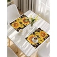 thumbnail image 5 of Sunflower Placemats Set of 6, Yellow Floral Elegant Pastoral Flowers Watercolor Placemats for Dining Table, Place Mats for Kitchen Tabletop, Waterproof Wipeable Dining Table Mats Set, 5 of 9