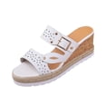 thumbnail image 2 of Samdudou Wedge Sandals for Women Perforated Two Strap Cork Espadrille Open Toe Buckle Summer Casual Beach Vacation Ladies Dressy Jute Wrapped Footwear, 2 of 9