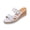 White, variant on Women's Buckle Wedge Espadrille Slides Double Strap Jute Trim Non Slip Open Toe Shoes With Eva Outsole, White
