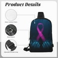 thumbnail image 6 of Rocae Two Human Hands are Holds Ribbon Awareness for Lightweight Chest Bag Dual Pocket, Waterproof Crossbody Sling Bag for Men and Women, 6 of 8