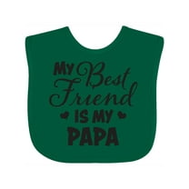 Inktastic My Best Friend is My Papa with Hearts Boys or Girls Baby Bib