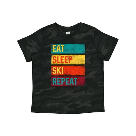 

Inktastic Skiing Eat Sleep Ski Repeat Gift Toddler Boy or Toddler Girl T-Shirt