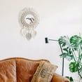 thumbnail image 2 of Espejo de pared colgante – Espejo acrílico decorativo hecho a mano con flecos redondos para apartamento, sala de estar, dormitorio, guardería (hoja), 2 of 5