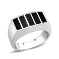 thumbnail image 1 of High Polished No Plating Stainless Steel Ring with Epoxy, Jet - Size 11, 1 of 1