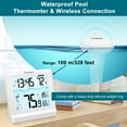 thumbnail image 4 of Geevon Digital Pool Thermometer Floating Easy Read, Remote Digital Pool Thermometer Wireless with High & Low Alert, 4.9" Large Display and 10S Backlit for Swimming Pool, Bath Water, Spas and Hot Tubs, 4 of 7