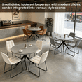 thumbnail image 5 of 43.5 Inch Round Dining Table Set For 4, 5-Piece Wooden Table with Metal Leg Dining Chairs, Mid Century Modern Small Coffee Set For Dining Room Kitchen Apartment, 5 of 9