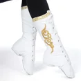 thumbnail image 2 of Tibetan Men Women Dance Boots Unisex Mongolian Dance Shoes Horse Boots New Canvas Dance Performance Ballet Boots Show Footware (Black Gold Flower,40), 2 of 4