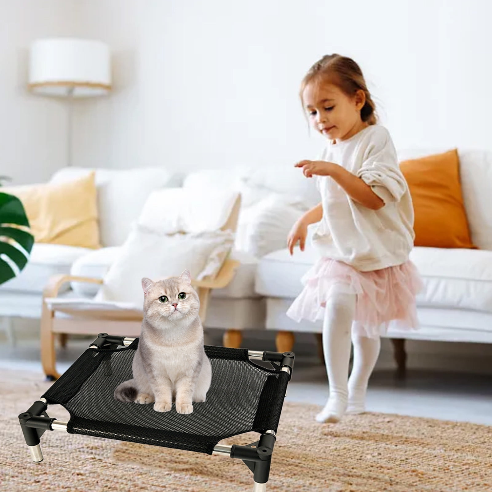 Nebwoak Elevated Dog Bed,Portable Indoor and Outdoor Pet Hammock Bed,Elevated Dog Bed with Breathable Mesh