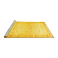 thumbnail image 2 of Ahgly Company Machine Washable Indoor Round Oriental Yellow Traditional Area Rugs, 6' Round, 2 of 4