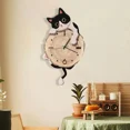 thumbnail image 4 of Cat Wall Clock Modern with Swinging Tail Silent for Kids Room Bedroom Home Decor, 4 of 6
