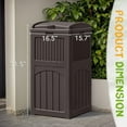 thumbnail image 2 of Devoko  All-Weather use Trashbin with Lid, Patio Resin Hideaway Trash Can with Waterproof for Backyard, Dark brown, 2 of 7