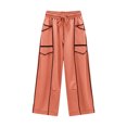 thumbnail image 4 of HongQid Womens Casual Capri Pants Elastic Waist Barrel Wide Leg Summer Trousers with Pockets, 4 of 6