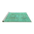 thumbnail image 2 of Ahgly Company Machine Washable Indoor Rectangle Persian Turquoise Blue Traditional Area Rugs, 5' x 7', 2 of 4