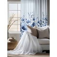 thumbnail image 4 of Sheer Curtains 63 Inch Length, Blue Blooms Floral Semi Sheer Curtains Light Filtering Window Treatment, Spring Flowers Botanical Blue Ombre Privacy Voile Drapes for Living Room Bedroom 52x63 Inch, 4 of 7