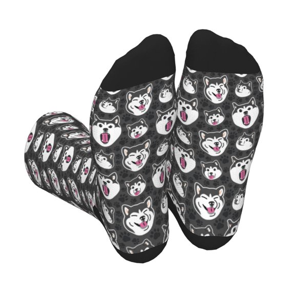 Vsdgher Husky Unisex Crew Socks Lightweight Breathable Ventilation Ankle Socks, Mid-calf socks for Daily