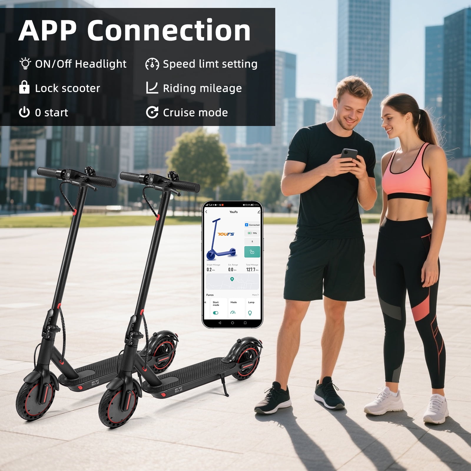 350W 8.5" Electric Scooter for Adult,Class A 10.4Ah Lithium Battery, Motor Up to 18.6 mph & 20 miles long range