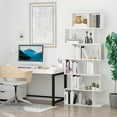 thumbnail image 2 of 6 Tier Wooden Bookcase S Shape Display Unit Divider Home Office White, 2 of 10