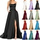 thumbnail image 2 of Vestido de graduación con abertura en la cintura para mujer, vestido de noche Formal, largo, tirantes finos, elegante, Sexy, fiesta de noche, boda, 2 of 4