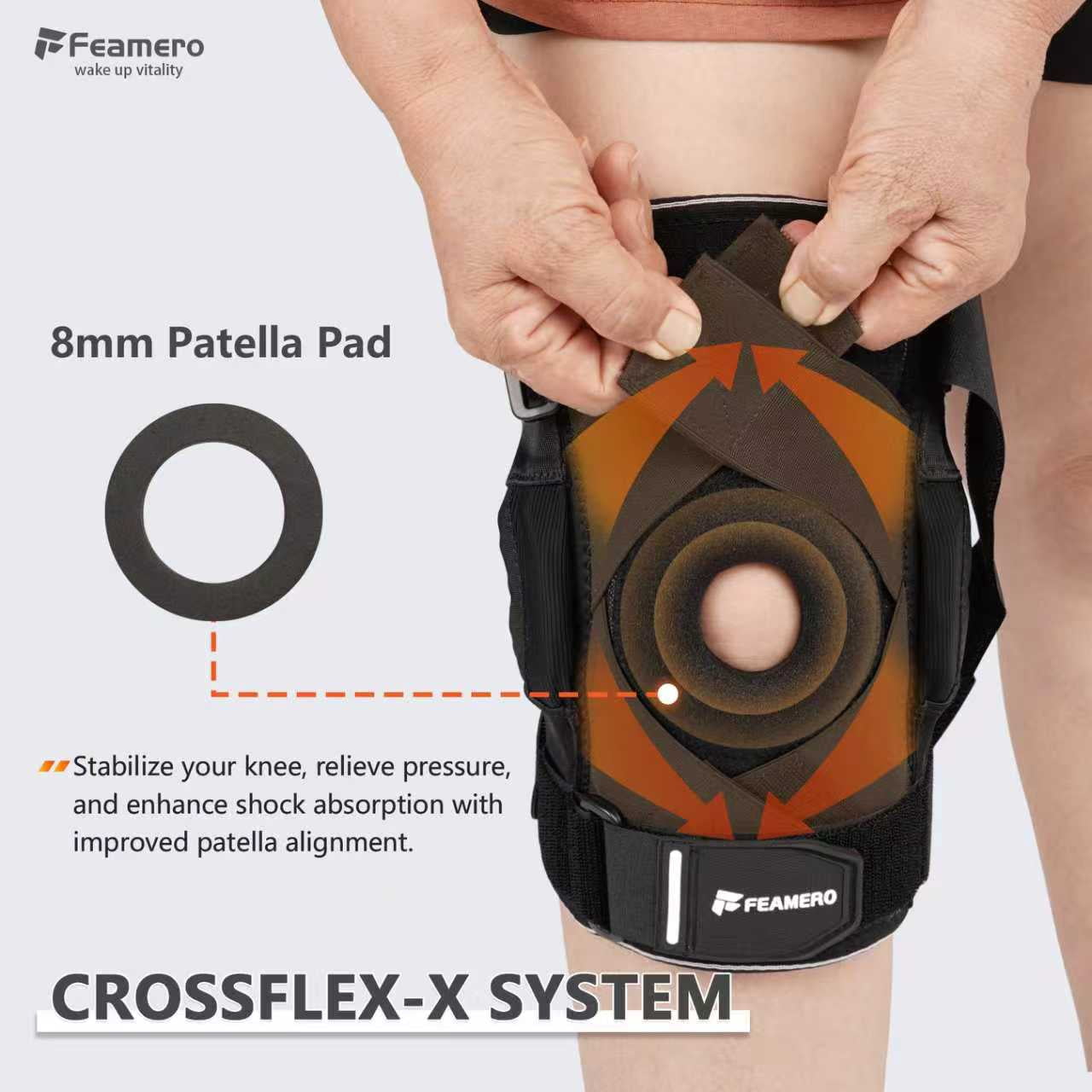 Plus Size Hinges Knee Brace for Knee Pain, with Hinges & Cross Compression Straps for Meniscus Tear, Arthritis, Joint Support, Adjustable for Men & Women, Obese People–XL/2XL