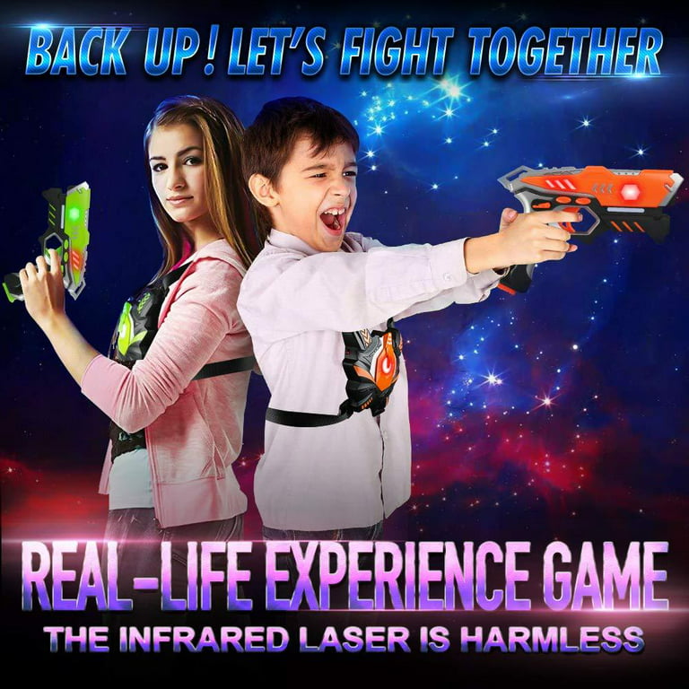 Laser Tag Guns Sets 4 Pack for Kids Adults Infrared Laser Tag Toy with Vest  and Gun Indoor Outdoor Group Activity Laser Battle Blaster Gun| Best gift
