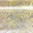 thumbnail image 3 of Metallic Paisley Silver Brocade Fabric 60" By Yard in Red Yellow White Purple Blue (Yellow / Silver), 3 of 4